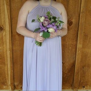 David's Bridal Lavender Halter Wedding Dress